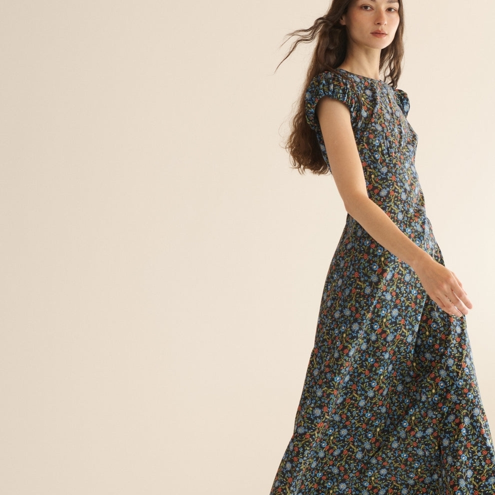 NWT Doen Rhodia Dress In Noir Prairie de Montagne - Picture 3 of 10